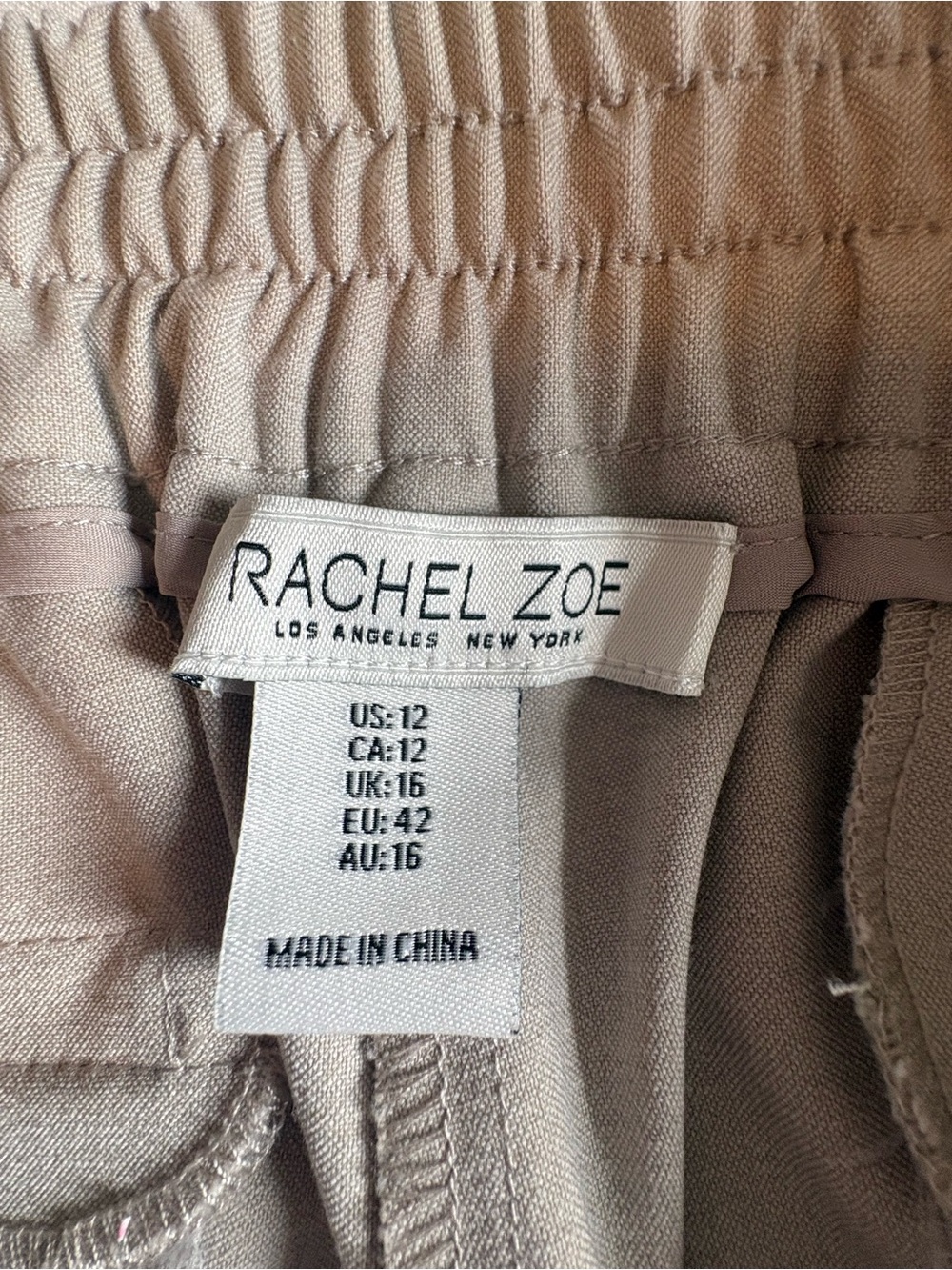 Rachel Zoe Beige Elastic-Waist Dress Pants - Picture 5 of 10